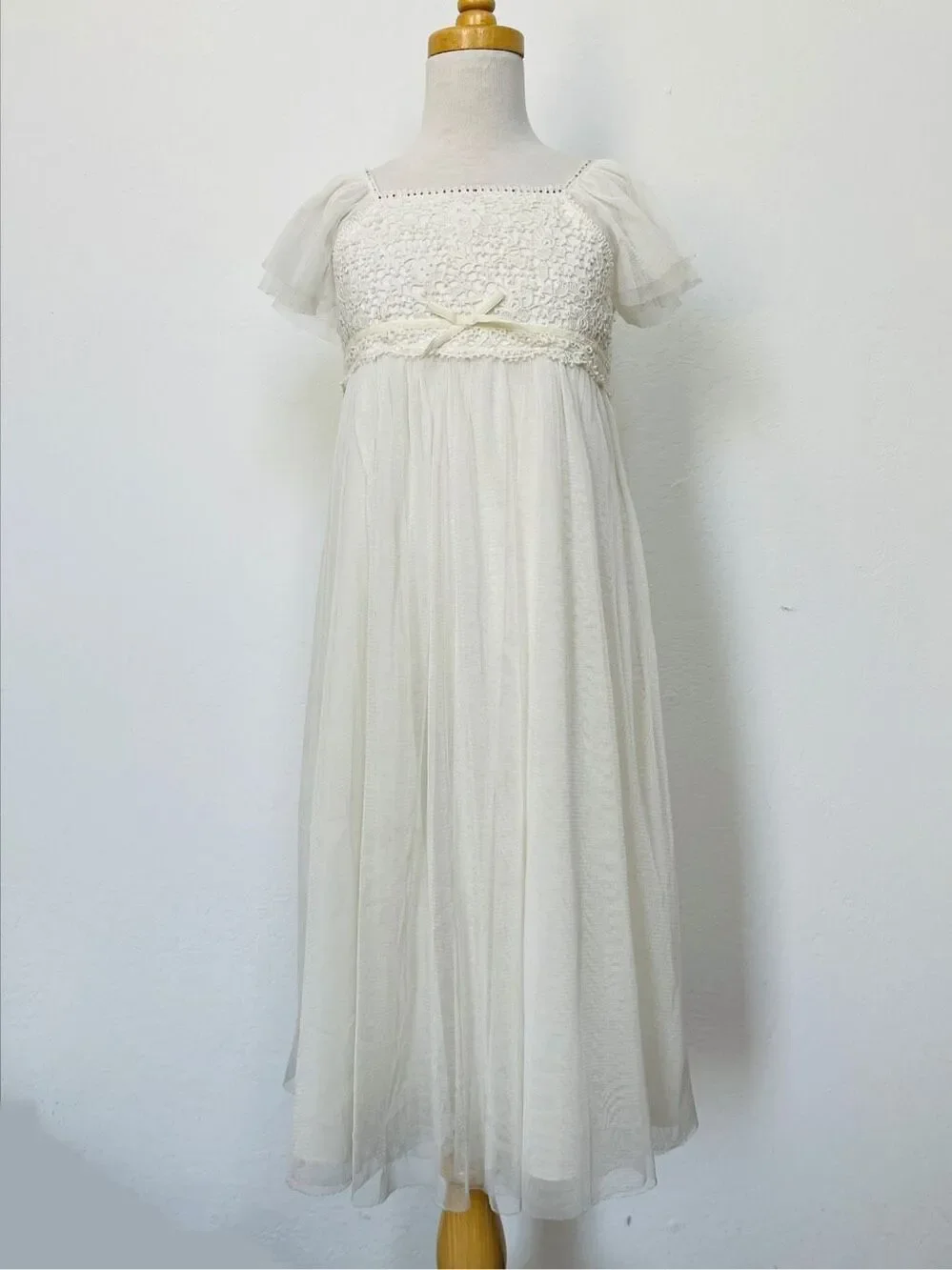 MONSOON Kids Lace Appliqué Beaded Dress Girls Size 7/8